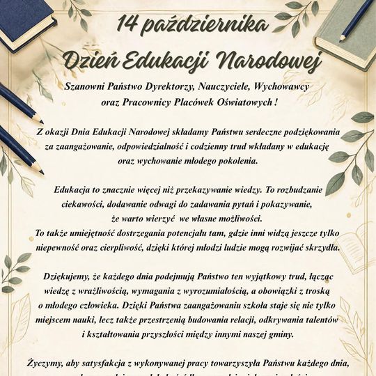 📖 14 października Dzień Edukacji Narodowej 📖