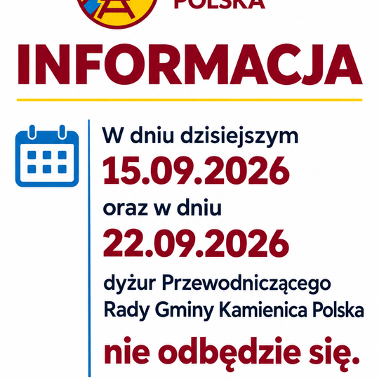 ! Dyżur Przewodniczącego Rady Gminy !