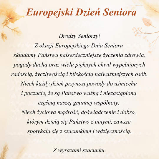 🍁 Europejski Dzień Seniora 🍁