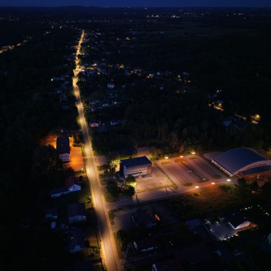 Gmina Kamienica Polska nocą