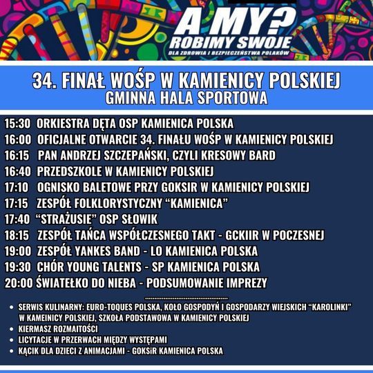 ❤️🎶 Gramy razem podczas 34. Finału WOŚP w Kamienicy Polskiej! 🎶❤️