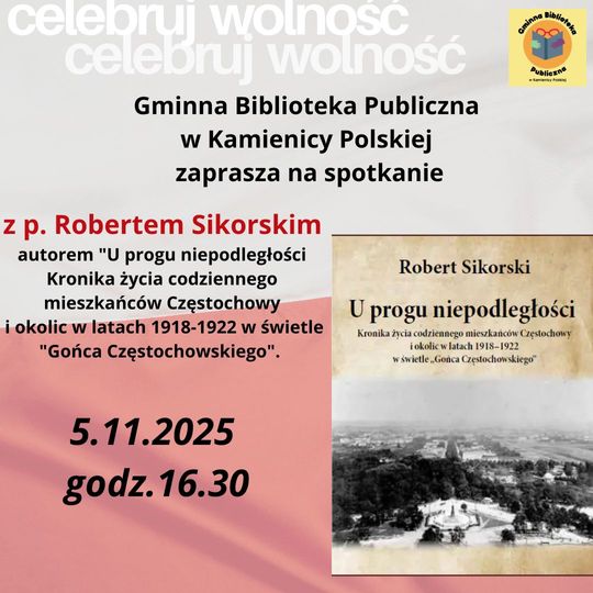 Spotkanie autorskie w Gminnej Bibliotece Publicznej w Kamienicy Polskiej!