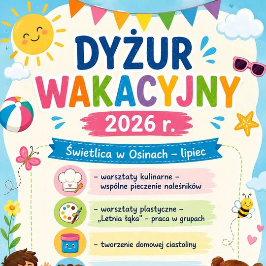 Wakacyjne Dyżury Świetlic w Gminie Kamienica Polska – Lato 2026