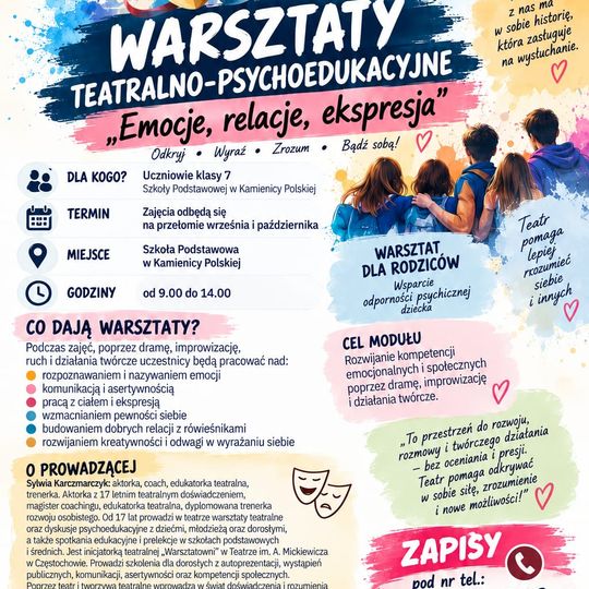 🌸 Warsztaty Teatralno - Psychoedukacyjne 🌸