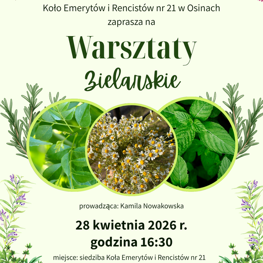 Zaproszenie na warsztaty zielarskie
