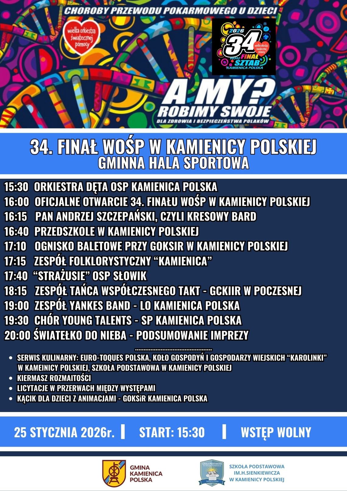 ❤️🎶 Gramy razem podczas 34. Finału WOŚP w Kamienicy Polskiej! 🎶❤️