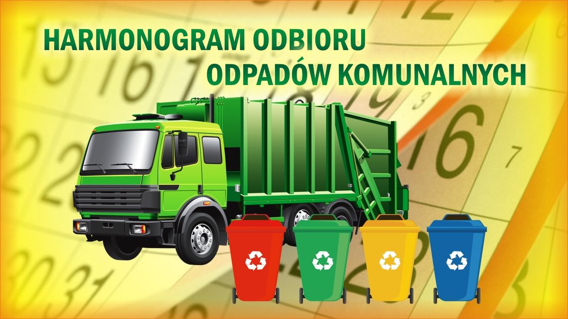 Harmonogram odbioru odpadów komunalnych: lipiec - wrzesień 2022