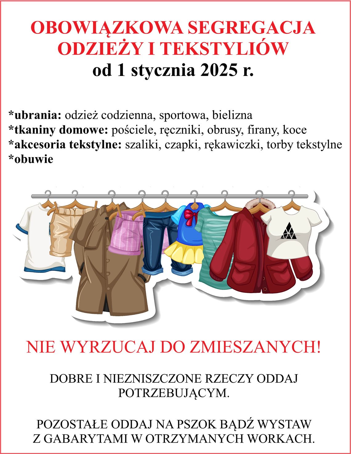 Informacja dot. odpadów tekstylnych