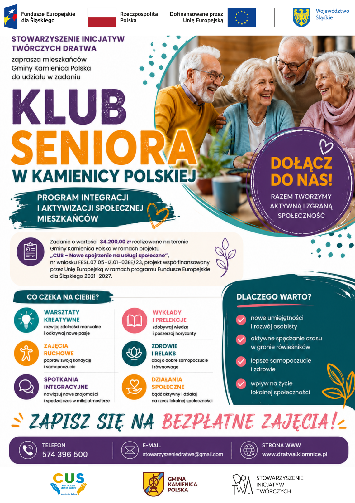 🏡💜 Klub Seniora w Kamienicy Polskiej – już wkrótce start! 💜🏡 🏡💜 Klub Seniora w Kamienicy Polskiej – już wkrótce start! 💜🏡