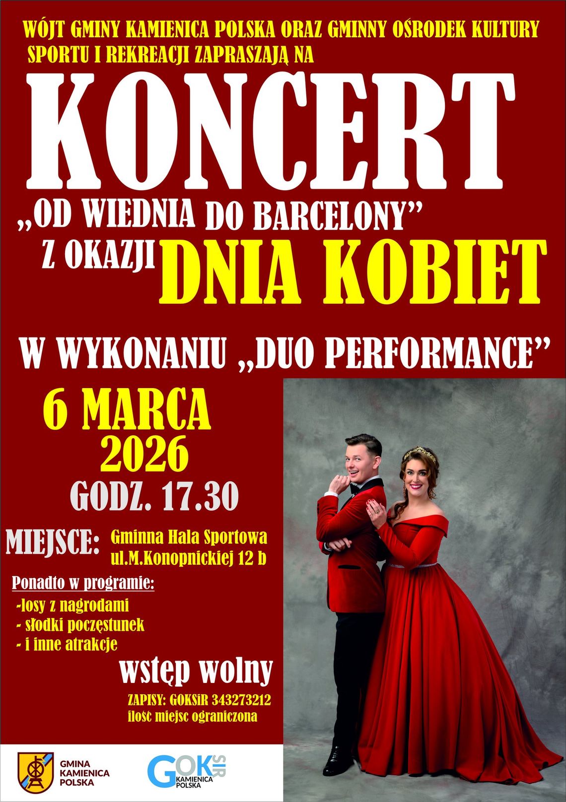 🌷 Koncert z okazji Dnia Kobiet – „Od Wiednia do Barcelony” 🌷 🌷 Koncert z okazji Dnia Kobiet – „Od Wiednia do Barcelony” 🌷