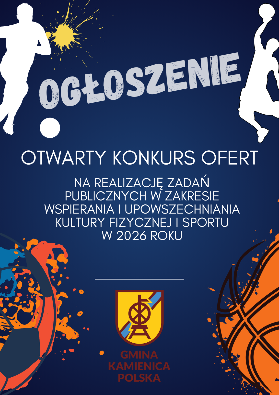 OTWARTY KONKURS OFERT NA REALIZACJĘ ZADAŃ PUBLICZNYCH W ZAKRESIE WSPIERANIA I UPOWSZECHNIANIA KULTURY FIZYCZNEJ I SPORTU W 2026 ROKU
