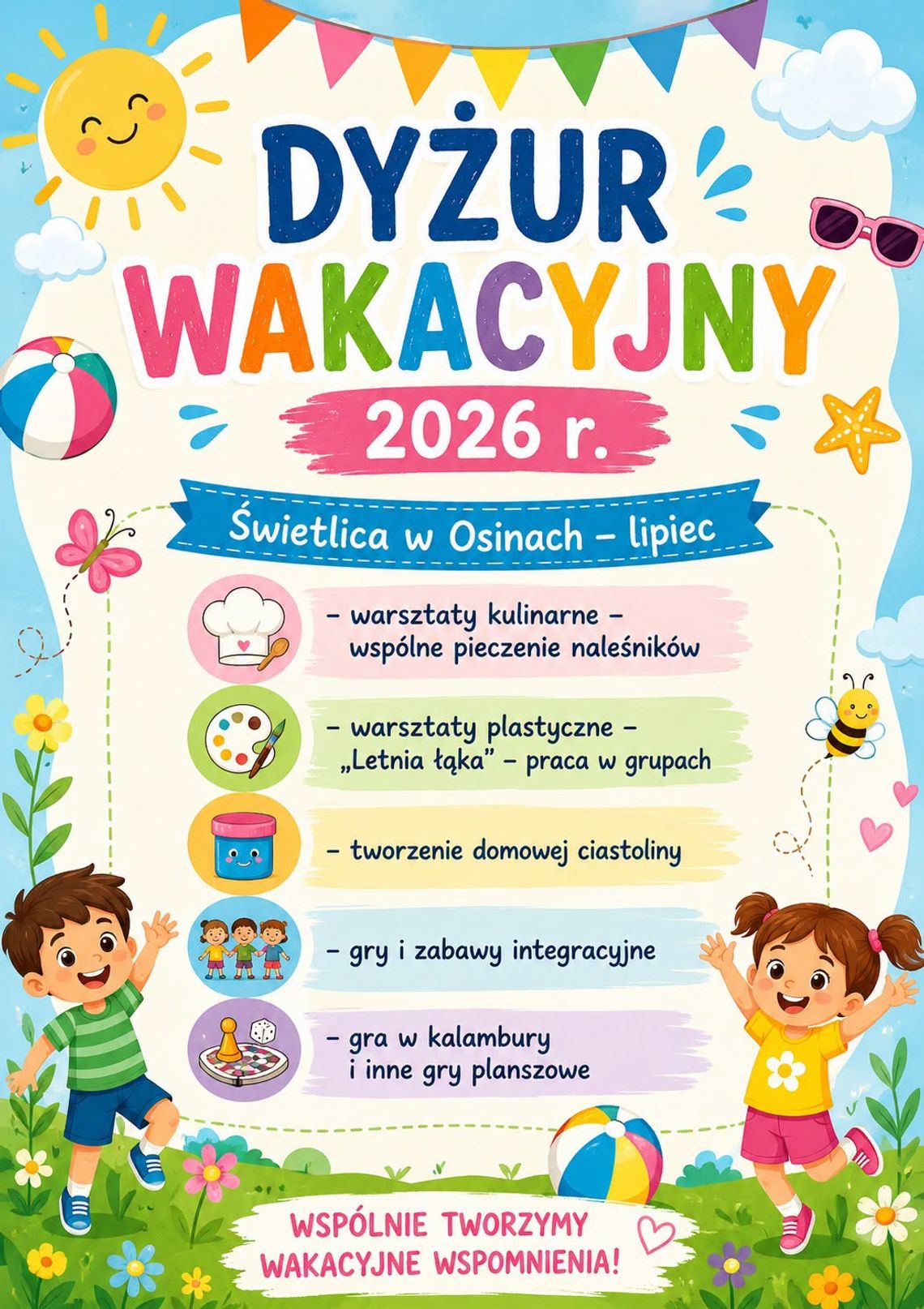 Wakacyjne Dyżury Świetlic w Gminie Kamienica Polska – Lato 2026