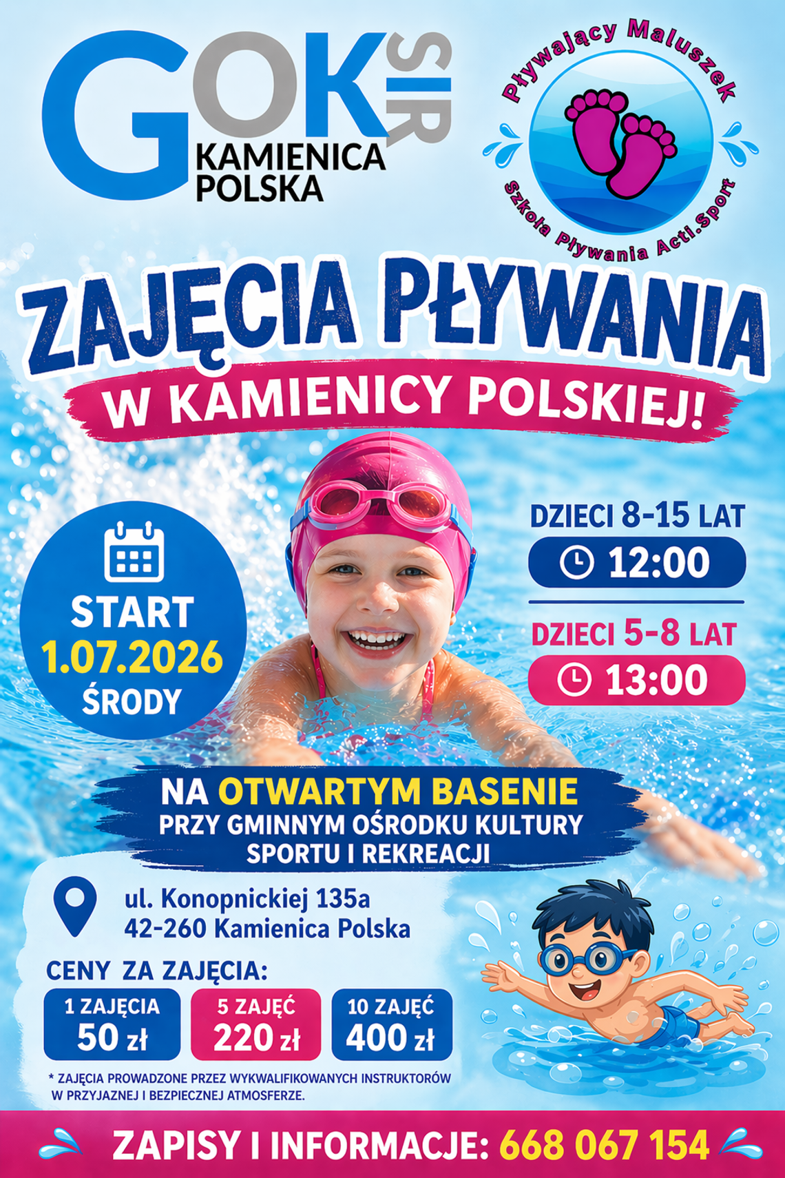 Zapraszamy dzieci na wakacyjne lekcje pływania!