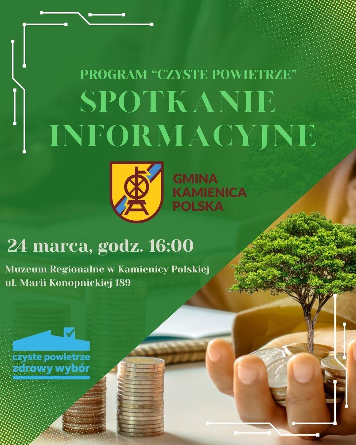 Zaproszenie na spotkanie informacyjne - Program „Czyste Powietrze” 🌱♻️