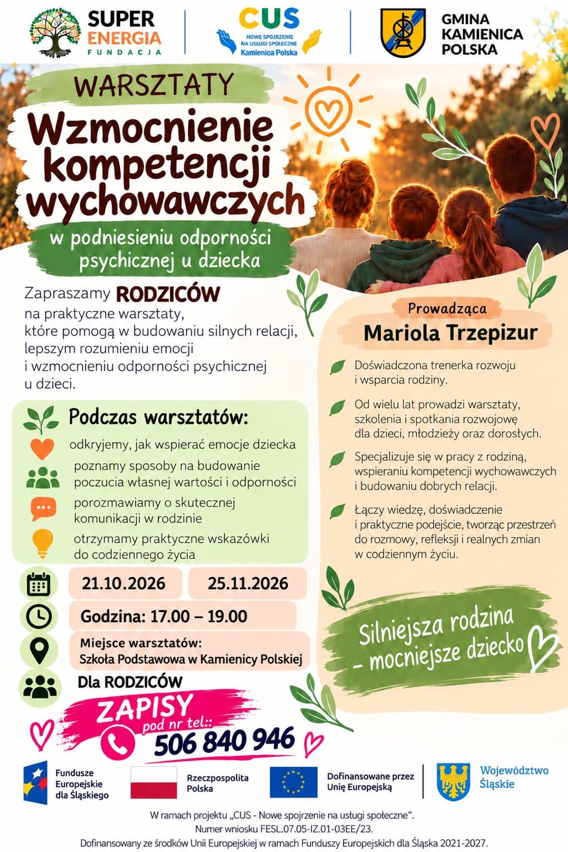 🍁 Zaproszenie na warsztaty wzmacniające kompetencje wychowawcze 🍁 🍁 Zaproszenie na warsztaty wzmacniające kompetencje wychowawcze 🍁
