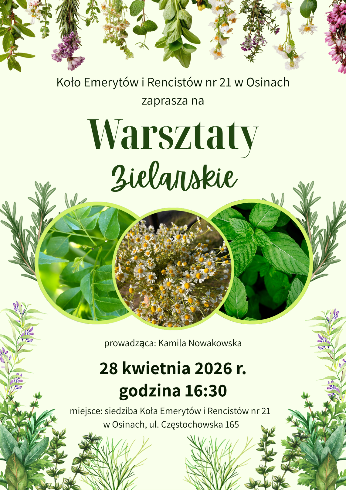 Zaproszenie na warsztaty zielarskie